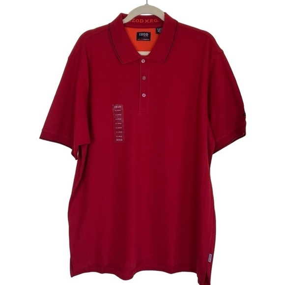 NWT Izod XFG Golf Polo Shirt in Red UPF Protection Performance Wear Sz XL - Picture 1 of 16